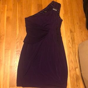 Eggplant purple one shoulder dress